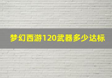 梦幻西游120武器多少达标