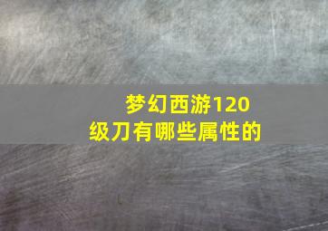 梦幻西游120级刀有哪些属性的