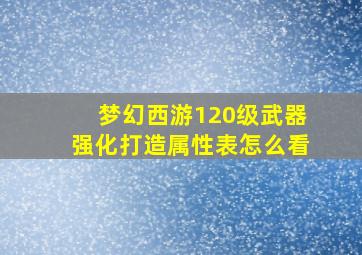 梦幻西游120级武器强化打造属性表怎么看