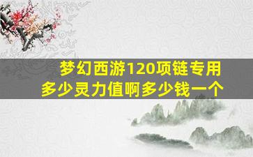 梦幻西游120项链专用多少灵力值啊多少钱一个