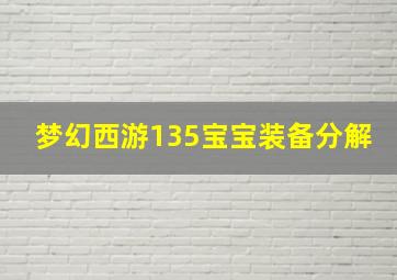 梦幻西游135宝宝装备分解