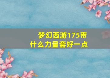 梦幻西游175带什么力量套好一点