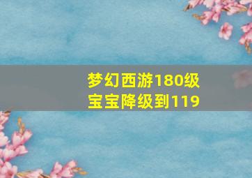 梦幻西游180级宝宝降级到119