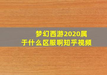 梦幻西游2020属于什么区服啊知乎视频