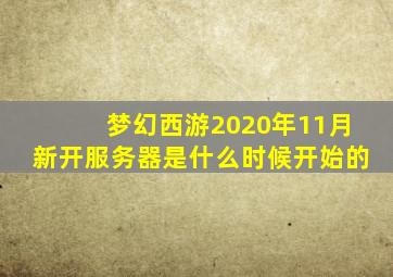 梦幻西游2020年11月新开服务器是什么时候开始的