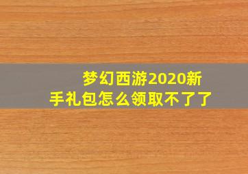 梦幻西游2020新手礼包怎么领取不了了