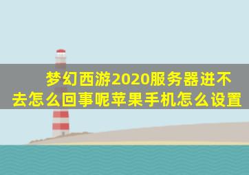 梦幻西游2020服务器进不去怎么回事呢苹果手机怎么设置