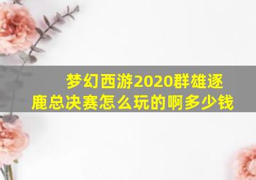 梦幻西游2020群雄逐鹿总决赛怎么玩的啊多少钱