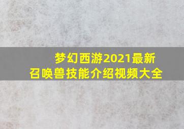 梦幻西游2021最新召唤兽技能介绍视频大全