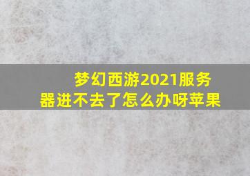 梦幻西游2021服务器进不去了怎么办呀苹果