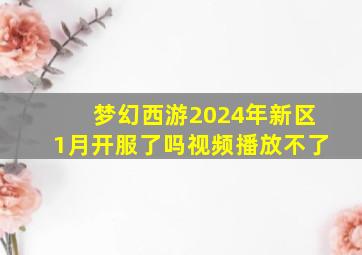 梦幻西游2024年新区1月开服了吗视频播放不了