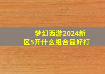 梦幻西游2024新区5开什么组合最好打