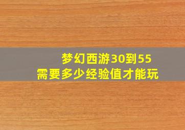 梦幻西游30到55需要多少经验值才能玩