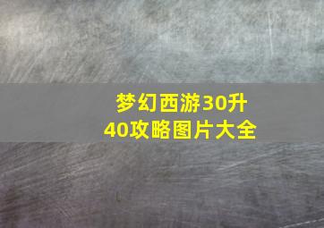 梦幻西游30升40攻略图片大全