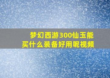 梦幻西游300仙玉能买什么装备好用呢视频