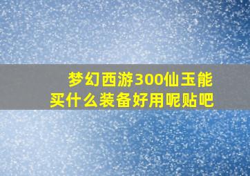 梦幻西游300仙玉能买什么装备好用呢贴吧