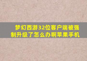 梦幻西游32位客户端被强制升级了怎么办啊苹果手机