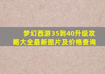 梦幻西游35到40升级攻略大全最新图片及价格查询