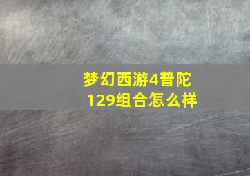 梦幻西游4普陀129组合怎么样