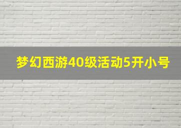 梦幻西游40级活动5开小号