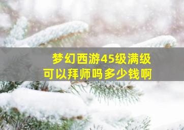 梦幻西游45级满级可以拜师吗多少钱啊