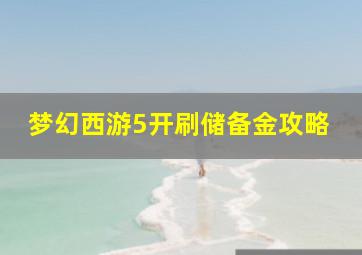 梦幻西游5开刷储备金攻略