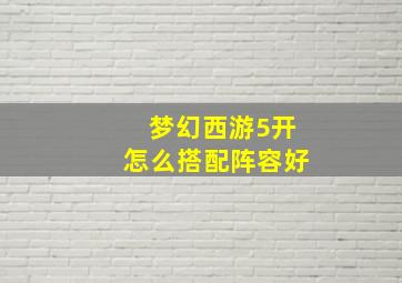 梦幻西游5开怎么搭配阵容好