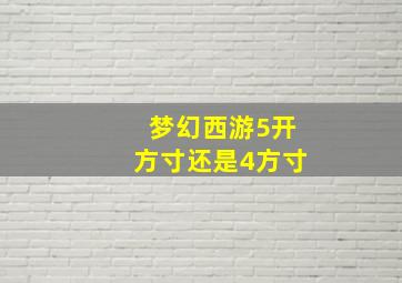 梦幻西游5开方寸还是4方寸