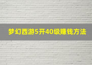 梦幻西游5开40级赚钱方法