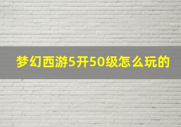 梦幻西游5开50级怎么玩的