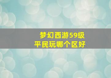 梦幻西游59级平民玩哪个区好