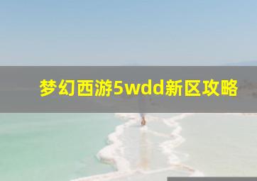 梦幻西游5wdd新区攻略