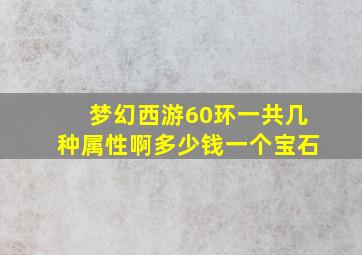 梦幻西游60环一共几种属性啊多少钱一个宝石