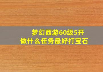 梦幻西游60级5开做什么任务最好打宝石