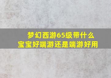 梦幻西游65级带什么宝宝好端游还是端游好用