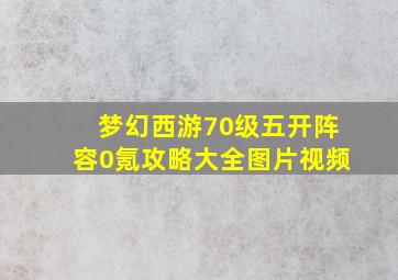 梦幻西游70级五开阵容0氪攻略大全图片视频