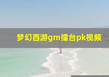 梦幻西游gm擂台pk视频