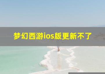 梦幻西游ios版更新不了