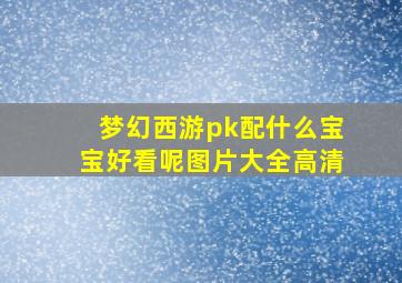 梦幻西游pk配什么宝宝好看呢图片大全高清