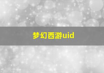 梦幻西游uid