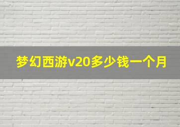 梦幻西游v20多少钱一个月