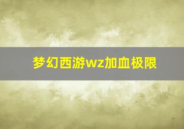 梦幻西游wz加血极限