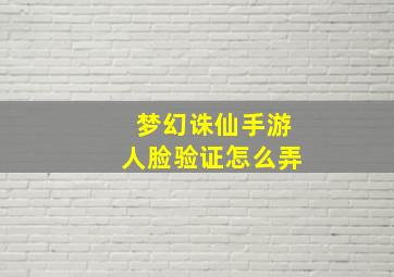 梦幻诛仙手游人脸验证怎么弄