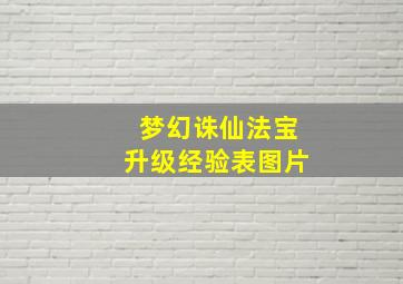 梦幻诛仙法宝升级经验表图片