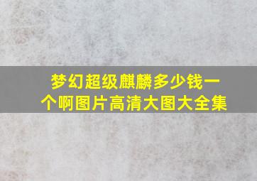 梦幻超级麒麟多少钱一个啊图片高清大图大全集