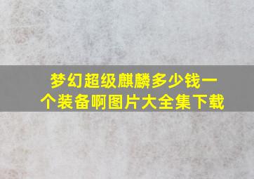 梦幻超级麒麟多少钱一个装备啊图片大全集下载