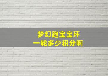 梦幻跑宝宝环一轮多少积分啊