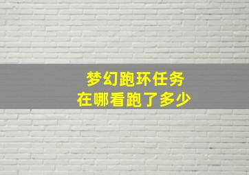 梦幻跑环任务在哪看跑了多少