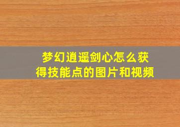 梦幻逍遥剑心怎么获得技能点的图片和视频