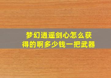 梦幻逍遥剑心怎么获得的啊多少钱一把武器